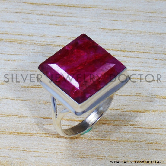 Ruby 925 Sterling Silver Ring (SJWR-1573)
