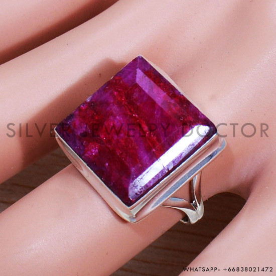 Ruby 925 Sterling Silver Ring (SJWR-1573)
