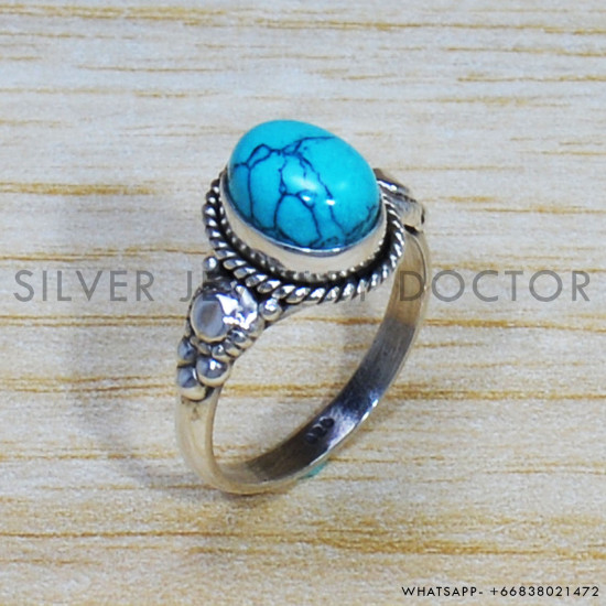 Turquoise 925 Sterling Silver Ring (SJWR-1576) Turquoise 925 Sterling Silver Ring (SJWR-1576)