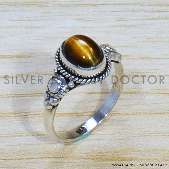Tiger Eye 925 Sterling Silver Ring (SJWR-1578) Tiger Eye 925 Sterling Silver Ring (SJWR-1578)