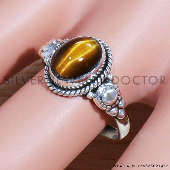 Tiger Eye 925 Sterling Silver Ring (SJWR-1578) Tiger Eye 925 Sterling Silver Ring (SJWR-1578)