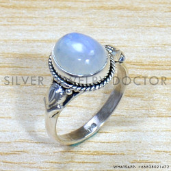 Rainbow Moonstone 925 Sterling Silver Ring (SJWR-1584)