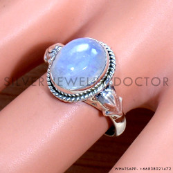 Rainbow Moonstone 925 Sterling Silver Ring (SJWR-1584)