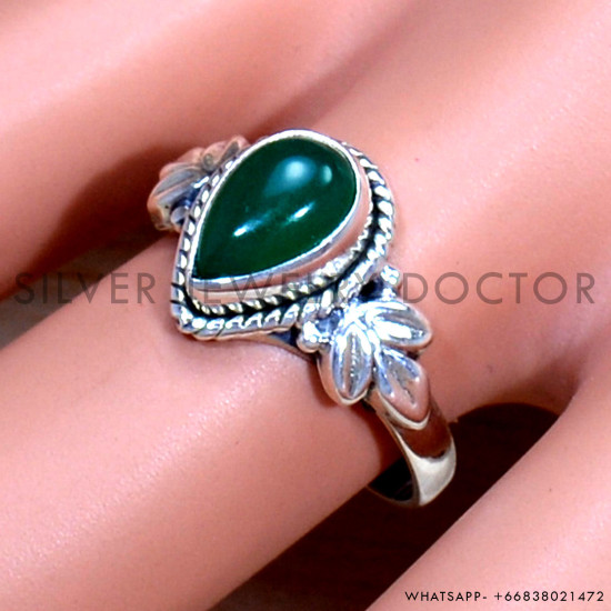 Green Onyx 925 Sterling Silver Ring (SJWR-1586) Green Onyx 925 Sterling Silver Ring (SJWR-1586)