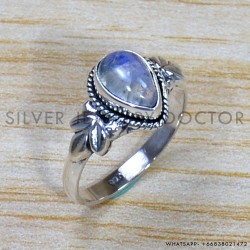 Rainbow Moonstone 925 Sterling Silver Ring (SJWR-1588)