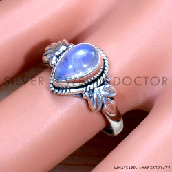 Rainbow Moonstone 925 Sterling Silver Ring (SJWR-1588)