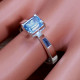 Authentic 925 Sterling Silver Jewelry Nice Blue Topaz Gemstone Ring SJWR-1592