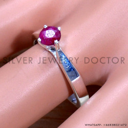 Ruby 925 Sterling Silver Ring (SJWR-1596)