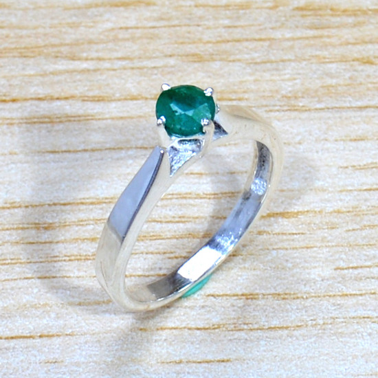 Ancient Look Jewelry 925 Sterling Silver Emerald Gemstone Ring SJWR-1598