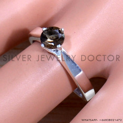 Smoky Quartz 925 Sterling Silver Ring (SJWR-1601)