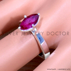 Ruby 925 Sterling Silver Ring (SJWR-1605)
