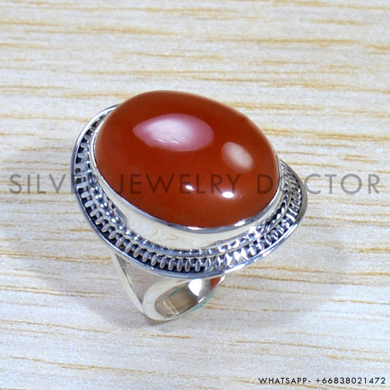 Carnelian 925 Sterling Silver Ring (SJWR-1611)