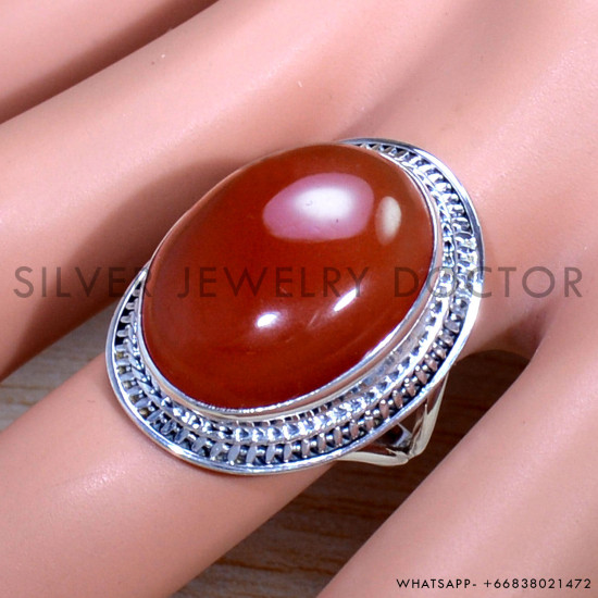 Carnelian 925 Sterling Silver Ring (SJWR-1611)