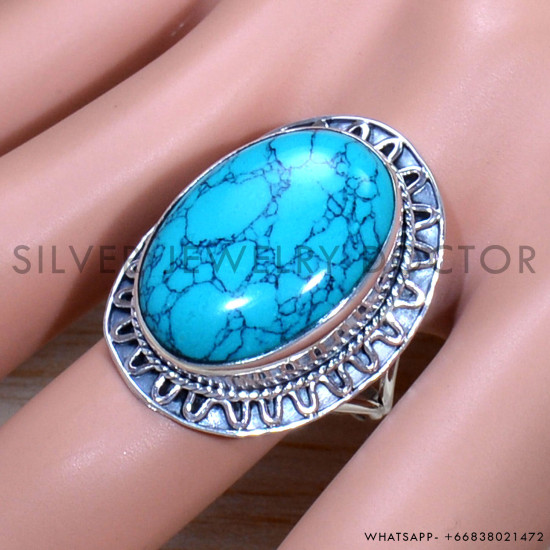 Turquoise 925 Sterling Silver Ring (SJWR-1614) Turquoise 925 Sterling Silver Ring (SJWR-1614)
