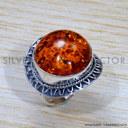Amber 925 Sterling Silver Ring (SJWR-1615) Amber 925 Sterling Silver Ring (SJWR-1615)