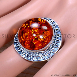 Amber 925 Sterling Silver Ring (SJWR-1615)