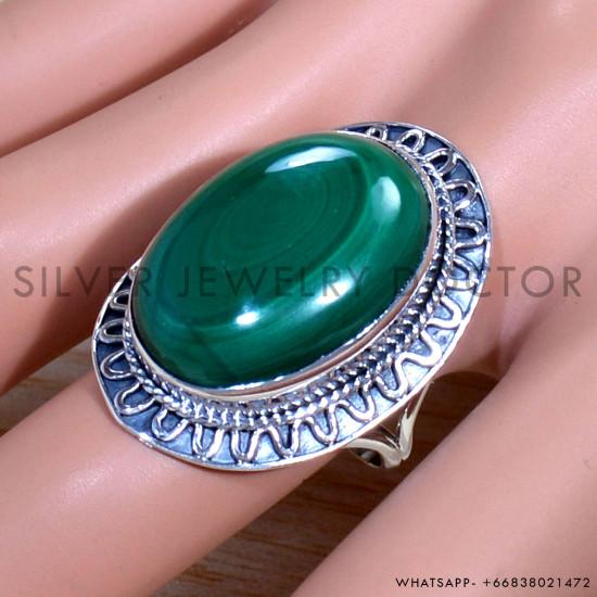 Malachite 925 Sterling Silver Ring (SJWR-1619)