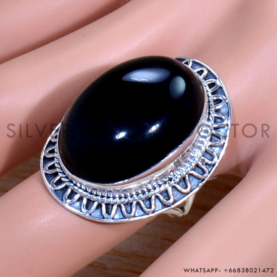 Black Onyx 925 Sterling Silver Ring (SJWR-1620)
