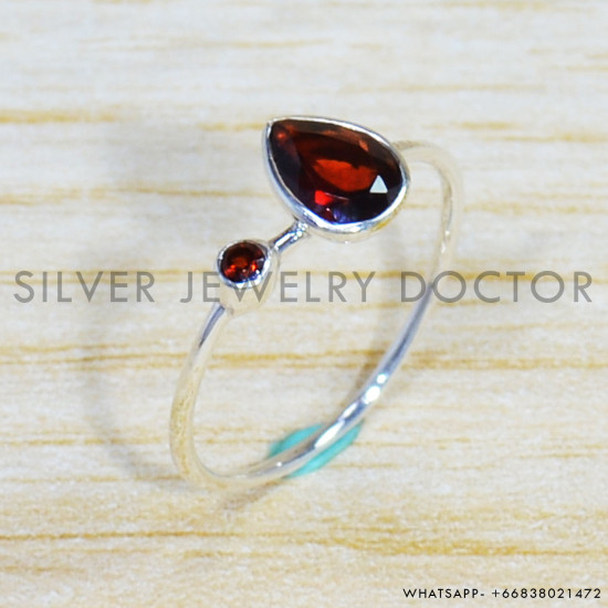 Wholesale Price Jewelry Garnet Gemstone 925 Sterling Silver Ring SJWR-1624