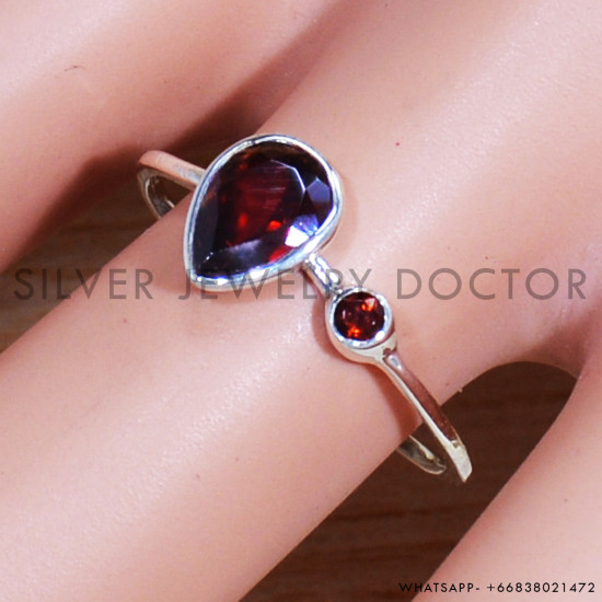 Wholesale Price Jewelry Garnet Gemstone 925 Sterling Silver Ring SJWR-1624