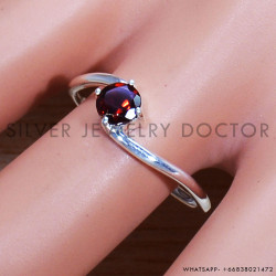 Garnet 925 Sterling Silver Ring (SJWR-1626)