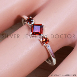 Garnet 925 Sterling Silver Ring (SJWR-1631)