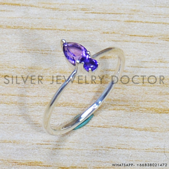 Amethyst 925 Sterling Silver Ring (SJWR-1642) Amethyst 925 Sterling Silver Ring (SJWR-1642)