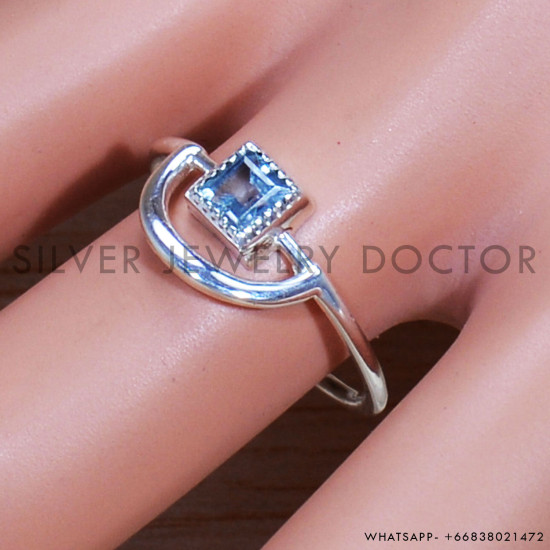 Blue Topaz 925 Sterling Silver Ring (SJWR-1647) Blue Topaz 925 Sterling Silver Ring (SJWR-1647)