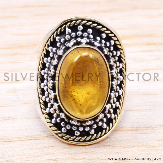 Citrine 925 Sterling Silver Ring (SJWR-165) Citrine 925 Sterling Silver Ring (SJWR-165)