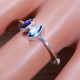 925 Sterling Silver Blue Topaz And Amethyst Gemstone Jewelry Ring SJWR-1651