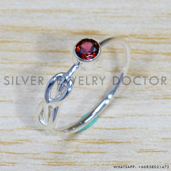New Designer Jewelry Garnet Gemstone 925 Sterling Silver Ring SJWR-1655