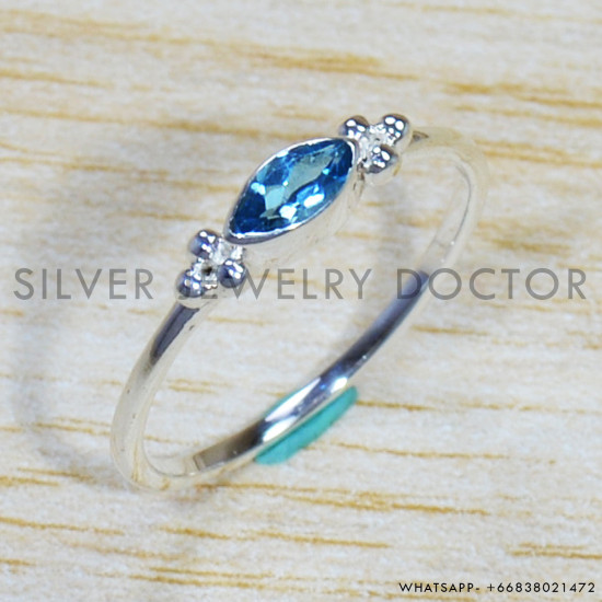 Blue Topaz 925 Sterling Silver Ring (SJWR-1658) Blue Topaz 925 Sterling Silver Ring (SJWR-1658)