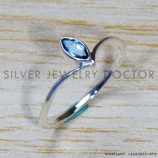 Blue Topaz 925 Sterling Silver Ring (SJWR-1661) Blue Topaz 925 Sterling Silver Ring (SJWR-1661)