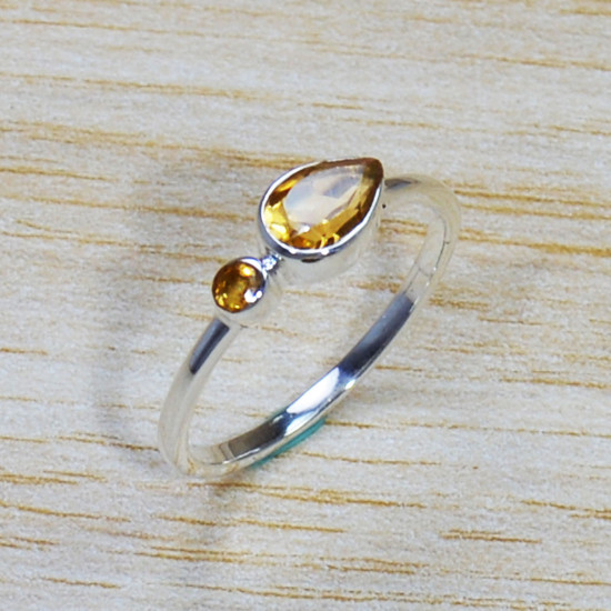 Amazing Look Jewelry 925 Sterling Silver Citrine Gemstone Ring SJWR-1663