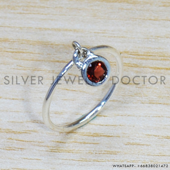 Garnet 925 Sterling Silver Ring (SJWR-1664) Garnet 925 Sterling Silver Ring (SJWR-1664)