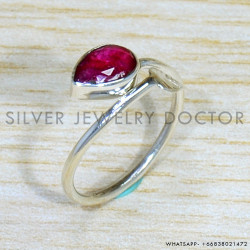 Ruby 925 Sterling Silver Ring (SJWR-1669)