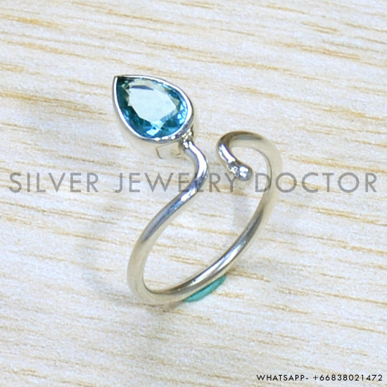 Blue Topaz 925 Sterling Silver Ring (SJWR-1673) Blue Topaz 925 Sterling Silver Ring (SJWR-1673)