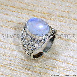 Rainbow Moonstone 925 Sterling Silver Ring (SJWR-1676)