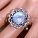 Rainbow Moonstone 925 Sterling Silver Ring (SJWR-1677) Rainbow Moonstone 925 Sterling Silver Ring (SJWR-1677)