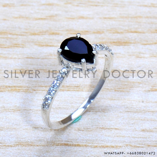 Black Onyx 925 Sterling Silver Ring (SJWR-1687)