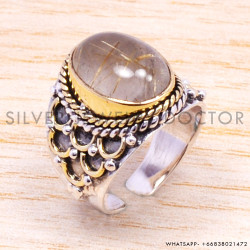 Golden Rutile 925 Sterling Silver Ring (SJWR-169)