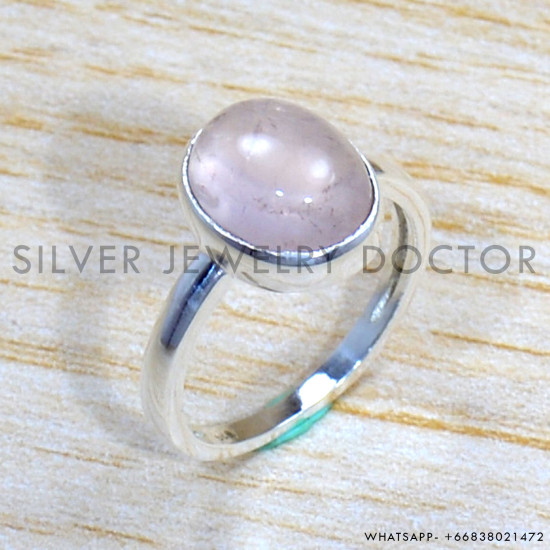 Rose Quartz 925 Sterling Silver Ring (SJWR-1696)