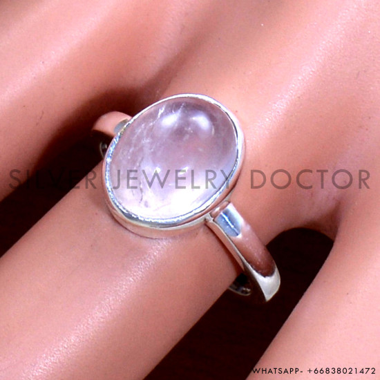 Rose Quartz 925 Sterling Silver Ring (SJWR-1696)