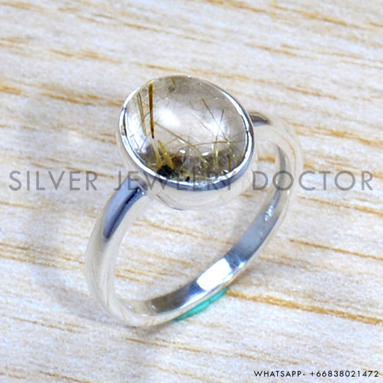 Golden Rutile 925 Sterling Silver Ring (SJWR-1697) Golden Rutile 925 Sterling Silver Ring (SJWR-1697)