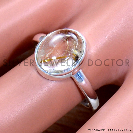 Golden Rutile 925 Sterling Silver Ring (SJWR-1697) Golden Rutile 925 Sterling Silver Ring (SJWR-1697)