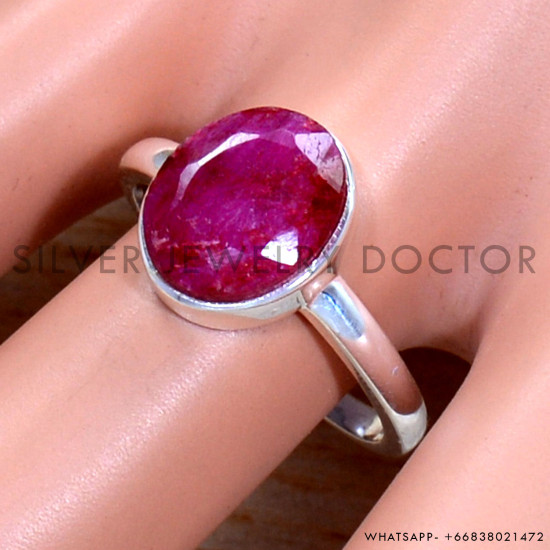Ruby 925 Sterling Silver Ring (SJWR-1702) Ruby 925 Sterling Silver Ring (SJWR-1702)