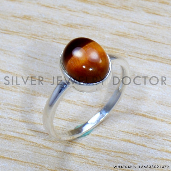 Tiger Eye 925 Sterling Silver Ring (SJWR-1704)