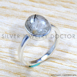 Black Rutile 925 Sterling Silver Ring (SJWR-1707) Black Rutile 925 Sterling Silver Ring (SJWR-1707)