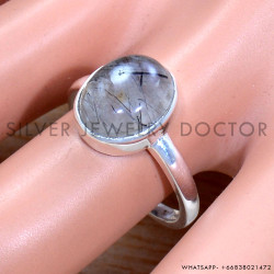 Black Rutile 925 Sterling Silver Ring (SJWR-1707)