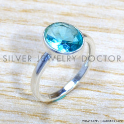 Blue Topaz 925 Sterling Silver Ring (SJWR-1710) Blue Topaz 925 Sterling Silver Ring (SJWR-1710)